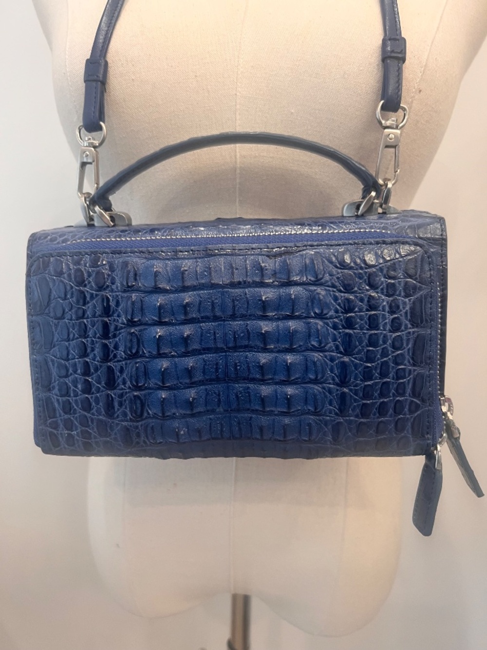 Stunning A&G Exotics Real Colbalt Blue Crocodile Handbag